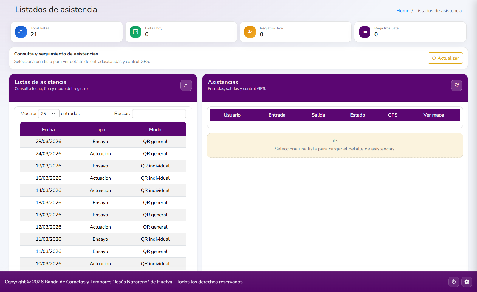 Modulo de asistencias