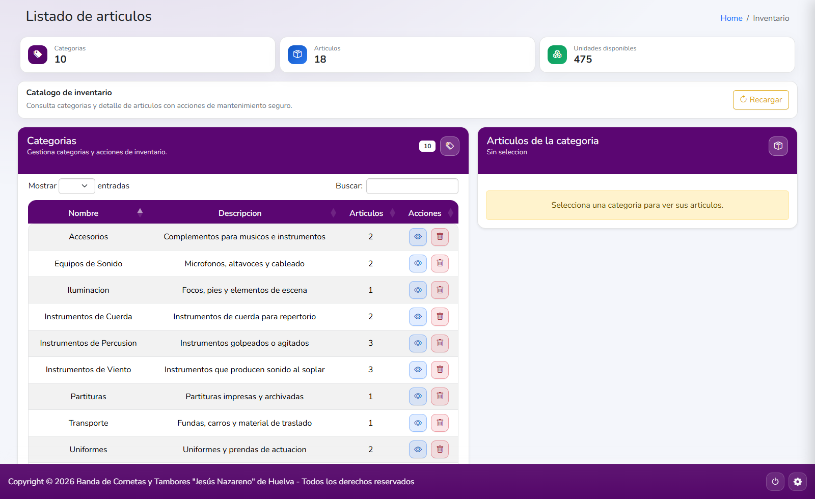 Modulo de inventario